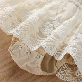img 2 attached to Boho Baby Girl Romper With Lace Details, Perfect For Newborn Photography And Special Occasions