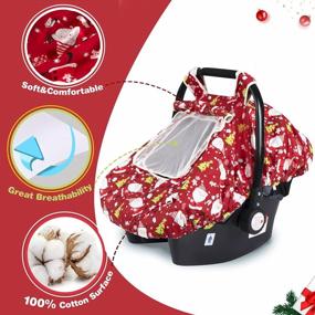 img 1 attached to Protect Your Baby In Style With SMTTW Baby Car Seat Cover: Universal Fit For All Seasons, Snug, Warm And Breathable For Boys And Girls