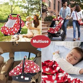 img 3 attached to Protect Your Baby In Style With SMTTW Baby Car Seat Cover: Universal Fit For All Seasons, Snug, Warm And Breathable For Boys And Girls