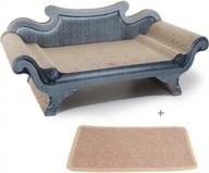 luxury cardboard cat scratcher bed - sofa shape scratcher for indoor cats with catnip and lounge area логотип