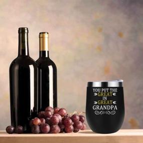 img 3 attached to Funny Great Grandpa Wine Glass 12 Oz - Double Wall Vacuum Insulated Travel Tumbler With Lid & Straw!