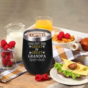 img 1 attached to Funny Great Grandpa Wine Glass 12 Oz - Double Wall Vacuum Insulated Travel Tumbler With Lid & Straw!