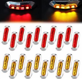 img 4 attached to Waterproof LED Marker Lights For Trucks, Cars, Vans, Caravans, And Boats - Pack Of 20, Red And Amber 3.6 Inch Signal Lamps With DC12V-24V Compatibility For Front And Rear Trailers