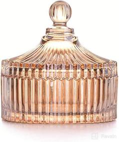 img 2 attached to 🍬 CHOOLD Colorful Crystal Candy Jar with Lid - Luxury Tent Shaped Apothecary Glass Jar for Wedding, Candy Buffet, and Food Storage - Available in 10oz/24oz Sizes (Amber-S)