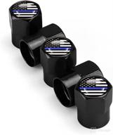 wosite 5pcs metal american flag tire valve stem caps with o rubber ring tires & wheels логотип