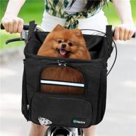 🐶 petami dog bike basket - ventilated bicycle basket for small puppy cat, dog bike carrier backpack with mesh window, soft sherpa bed, safety strap, and convenient handlebar attachment logo