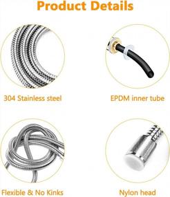 img 3 attached to 59In (4.9Ft) Cenipar Shower Hose W/ Solid Brass G1/2 Connectors & Nuts | 360-Degree Kink-Free Design | Handheld Extension Pipe Replacement