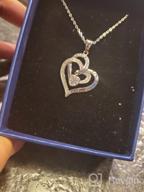 img 1 attached to 925 Sterling Silver Distance Heart Necklace: Birthstone Heart Jewelry for Women - I Love You to The Moon and Back Necklace. Perfect Gift for Mother, Girlfriend, Wife. Includes Jewelry Gift Box. review by Amber Loridon