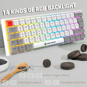 img 2 attached to FELICON 60% Portable Mechanical Gaming Keyboard, 14 Chroma RGB Backlight, Dye-Sublimation Keycap, Type C Wired, Full Anti-Ghosting, For PC/Windows/Mac/PS4/XBox (White Grey/Red Switch)