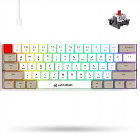 img 4 attached to FELICON 60% Portable Mechanical Gaming Keyboard, 14 Chroma RGB Backlight, Dye-Sublimation Keycap, Type C Wired, Full Anti-Ghosting, For PC/Windows/Mac/PS4/XBox (White Grey/Red Switch)