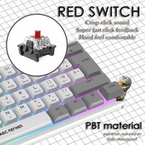 img 1 attached to FELICON 60% Portable Mechanical Gaming Keyboard, 14 Chroma RGB Backlight, Dye-Sublimation Keycap, Type C Wired, Full Anti-Ghosting, For PC/Windows/Mac/PS4/XBox (White Grey/Red Switch)