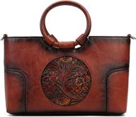 embossed organizer top handle handmade crossbody women's handbags & wallets : satchels logo