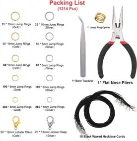 img 3 attached to 1314pcs Open Jump Rings and Lobster Clasps Jewelry Repair Kit with Jewelry Making Accessories - Gold and Silver | EuTengHao Jewelry Making Supplies for Necklace Repair and Jewelry Finding