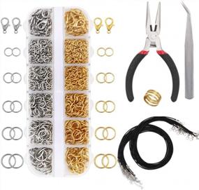 img 4 attached to 1314pcs Open Jump Rings and Lobster Clasps Jewelry Repair Kit with Jewelry Making Accessories - Gold and Silver | EuTengHao Jewelry Making Supplies for Necklace Repair and Jewelry Finding