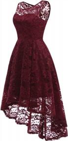 img 3 attached to Floral Delight: MUADRESS Women'S Elegant Hi-Lo Cocktail Dress With Lace Details