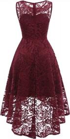 img 1 attached to Floral Delight: MUADRESS Women'S Elegant Hi-Lo Cocktail Dress With Lace Details