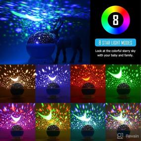 img 2 attached to 🌙 Baby Night Lights: Moon Star Projector and Undersea Lamp - 360 Degree Rotation, 4 LED Bulbs, 8 Color Changing Light