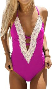 img 4 attached to CUPSHE Womens Vintage Swimwear Bathing Women's Clothing : Swimsuits & Cover Ups