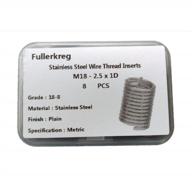 m18-2.5x1d fullerkreg 304 stainless steel wire thread inserts (8pcs) logo