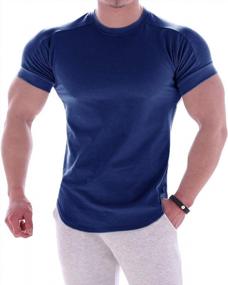 img 4 attached to Men'S Lightweight Muscle Cotton Workout T-Shirt For Gym And Sweat, Short Sleeve Tee - Magiftbox T24