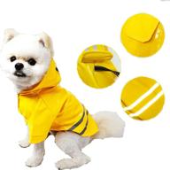 🐶 premium duotopia dog raincoat: waterproof lightweight rain jacket with hood, reflective stripes & breathable design for small to large dogs логотип