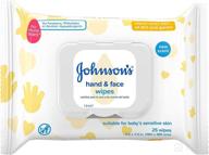👶 johnson's baby hand and face wipes, 25count, (pack of 2): gentle and convenient cleaning solution for little ones логотип