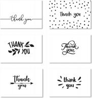 cavepop 36 pack card box assorted thank you cards with envelopes, black and white handwritten blank cards for a greeting, notes, gifts with envelopes for wedding, baby and bridal shower logo