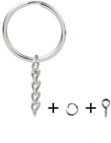 img 2 attached to KINGFOREST 100PCS Split Key Ring With Chain 1.2 Inch And Jump Rings With Screw Eye Pins,Split Key Ring With Chain Silver Color Metal Split Key Chain Ring Parts With Open Jump Ring And Connector