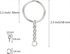 img 3 attached to KINGFOREST 100PCS Split Key Ring With Chain 1.2 Inch And Jump Rings With Screw Eye Pins,Split Key Ring With Chain Silver Color Metal Split Key Chain Ring Parts With Open Jump Ring And Connector
