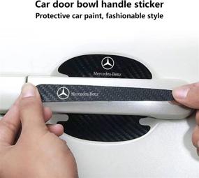 img 4 attached to Colorfulmillion Car Door Handle Cup Protector Sticker Suitable For Mercedes-Benz C300 Cla 250 Gla All Models Non-Scratch Protective Film Self-Adhesive Side Paint Scratch Accessories