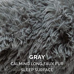 img 1 attached to Large Gray Faux Fur Donut Dog Bed Replacement Cover - Ultra Calming By Furhaven Plush!