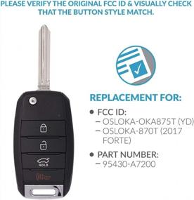 img 1 attached to Keyless2Go Replacement For Keyless Entry Remote Head Flip Car Key Fob For Kia Forte OSLOKA-OKA875T (YD) 95430-A7200