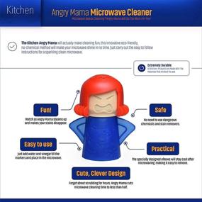 img 3 attached to 4 Pack Angry Mama Microwave Cleaner - Efficiently Clean Microwave Crud in Minutes for Home, Office, and Kitchen - Microwave Oven Steam Cleaning Equipment (Red, Green, Yellow, Purple Mama)