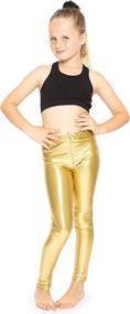 img 3 attached to Stretch Comfort Metallic Mystique Leggings Girls' Clothing : Leggings