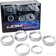 🔘 ijdmtoy 6pc-set silver aluminum air conditioner stereo volume/tune trailer/4wd switch knob ring covers for 2017-2020 pre-lci ford superduty f250 f350 f450 with rubber knobs logo