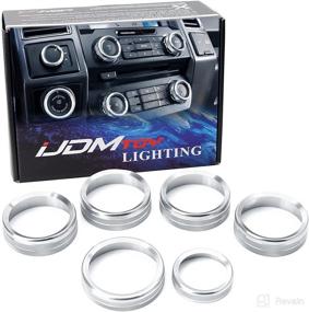 img 4 attached to 🔘 iJDMTOY 6pc-Set Silver Aluminum Air Conditioner Stereo Volume/Tune Trailer/4WD Switch Knob Ring Covers for 2017-2020 Pre-LCI Ford SuperDuty F250 F350 F450 with Rubber Knobs