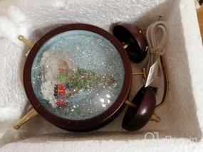 img 10 attached to Композиция NEON-NIGHT Часы с эффектом снегопада 501-162, 19 см, бордовый
