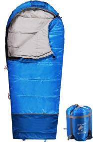img 4 attached to Stay Cozy On Camping Trips With REDCAMP Kids 3-Season Mummy Sleeping Bag In Blue/Rose Red For Boys, Girls, And Teens