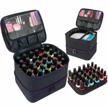 butterfox nail polish storage organizer carrying case bag, holds 60-70 bottles with pockets for manicure accessories (charcoal/purple) logo