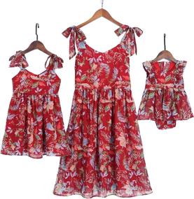 img 4 attached to PopReal Printed Shoulder Straps Bowknot Sundress Girls' Clothing : Dresses