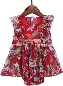 img 1 attached to PopReal Printed Shoulder Straps Bowknot Sundress Girls' Clothing : Dresses