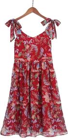 img 3 attached to PopReal Printed Shoulder Straps Bowknot Sundress Girls' Clothing : Dresses