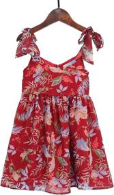 img 2 attached to PopReal Printed Shoulder Straps Bowknot Sundress Girls' Clothing : Dresses