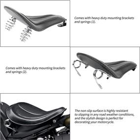 img 1 attached to DREAMIZER Sportster Solo Seat For Motorcycle - Пружинное сиденье водителя, совместимое с Iron 883 1200 Custom Chopper Bobber - Черная кожа