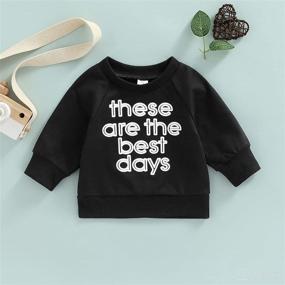 img 3 attached to 👕 Sweatshirt Tops for Toddler Boys and Girls - Long Sleeve Pullover Shirts with Letter Print - Fall Outfits Clothes