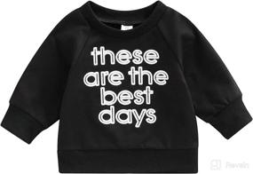 img 4 attached to 👕 Sweatshirt Tops for Toddler Boys and Girls - Long Sleeve Pullover Shirts with Letter Print - Fall Outfits Clothes