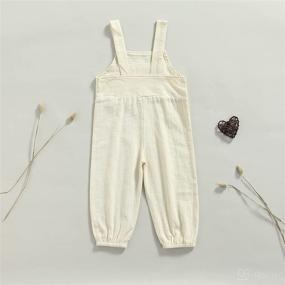 img 2 attached to Unisex Baby Summer Button Suspender Overalls Jumpsuit - Sleeveless Romper Outfit Bib Pants