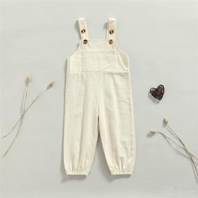 img 3 attached to Unisex Baby Summer Button Suspender Overalls Jumpsuit - Sleeveless Romper Outfit Bib Pants