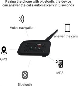 img 1 attached to 🏍️ V6 PRO Motorcycle Helmet Intercom Headset: 5-Way Pairing, Waterproof, 1200m Range, Hands-free & Stereo Music - 2 Packs