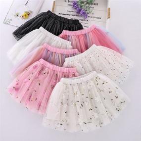 img 1 attached to Embroidery Flowers Tulle Skirt Years Girls' Clothing - Skirts & Skorts